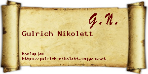 Gulrich Nikolett névjegykártya